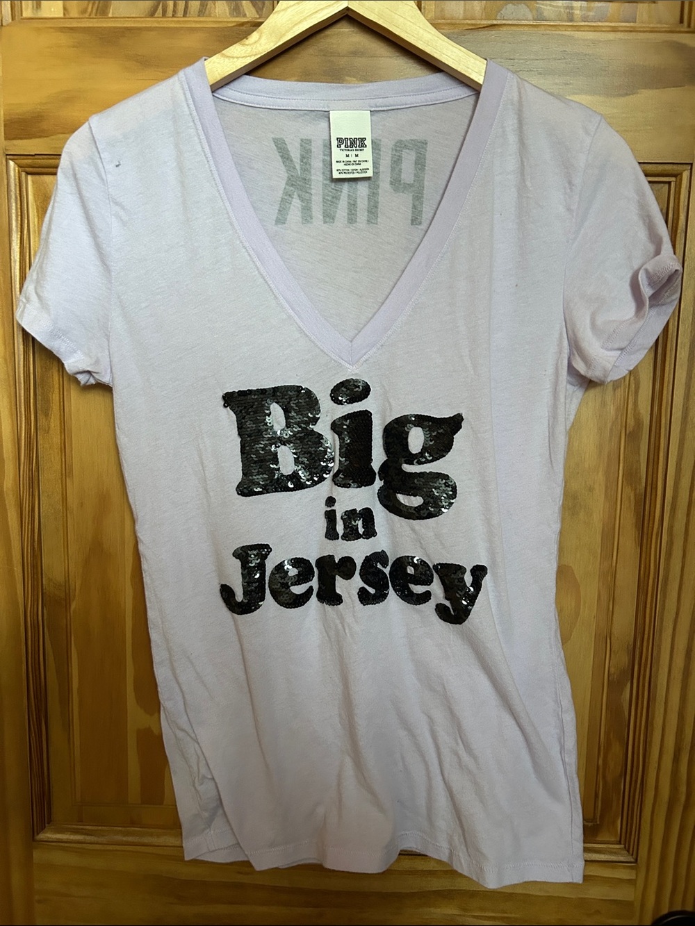 PINK Victoria's Secret Lavender Tee with Black Logo